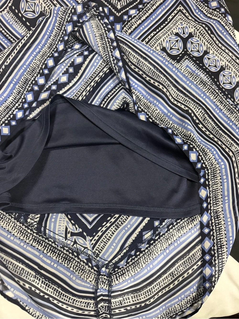 AB Studio Blue Patterned Sleeveless Camisole
